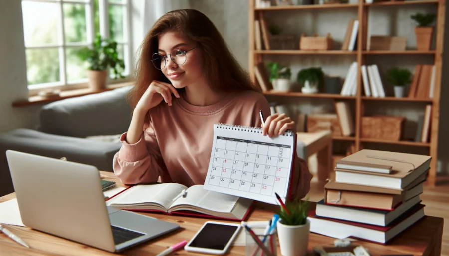 estudiante universitaria organizada para estudiar dos carreras al mismo tiempo