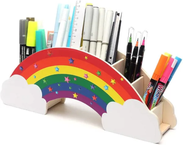 Portalápices con forma de tapa de bolígrafo Portalápices con forma de arco iris