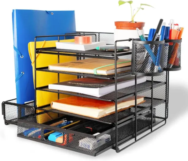 Organizador de escritorio mDesign Organizador de escritorio KALMISE con 5 bandejas