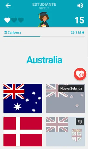 Banderas y ciudades capitales del mundo: Quiz