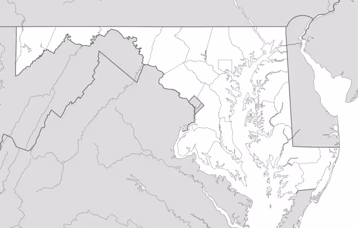 mapa de maryland estados unidos