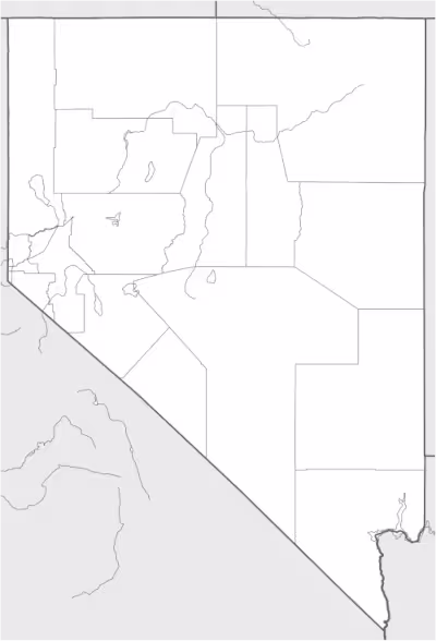 mapa estado nevada estados unidos
